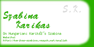 szabina karikas business card